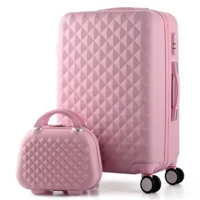 14 20 Inch,Woman Travel Case Suitcases,Diamond Luggage Travel Bag,Abs Travel Luggage,Rolling