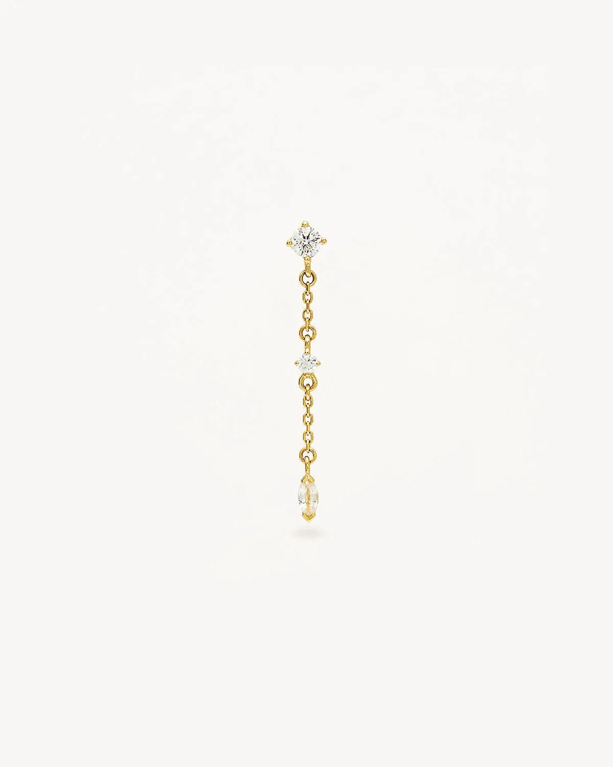 14k Solid Gold Whisper Chain Earring