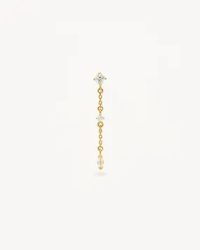 14k Solid Gold Whisper Chain Earring