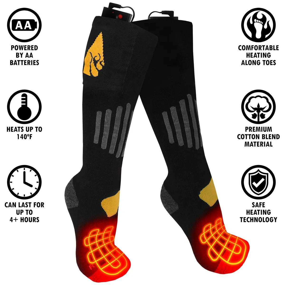 ActionHeat AA Cotton Battery Heated Socks