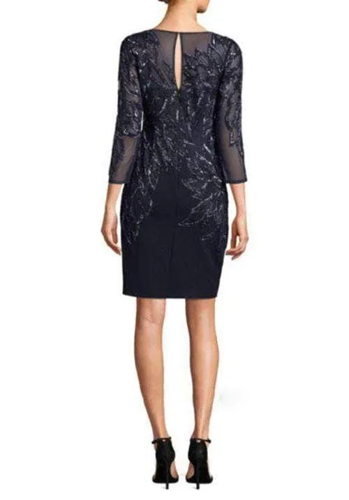 Aidan Mattox - MD1E201969 Embellished Quarter Length Sleeve Dress