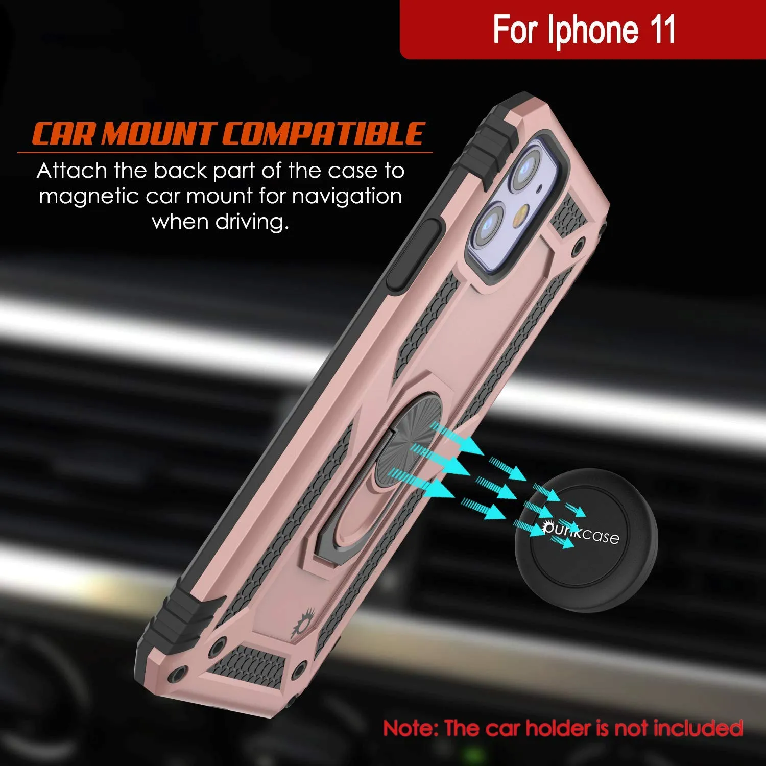 Apple iPhone 11  Punkcase ArmorShield Military Style Case Rose-Gold