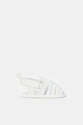 Baby Grey Velcro Pram Shoe