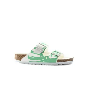 Birkenstock Arizona Monstera Birko-Flor White/Bold Jade Sandals