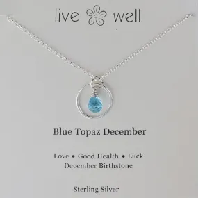 Blue Topaz December Birthstone Necklace By Live Well