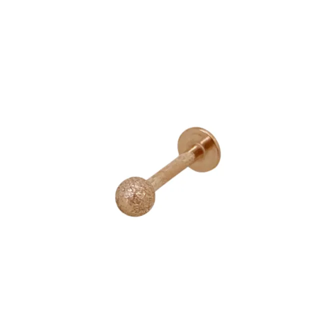 Brushed Ball Rose Gold Flat Back Earring