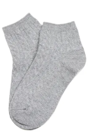 Cable Knit Cotton Socks Grey