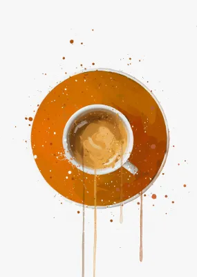 Coffee Wall Art Print 'Espresso Orange'