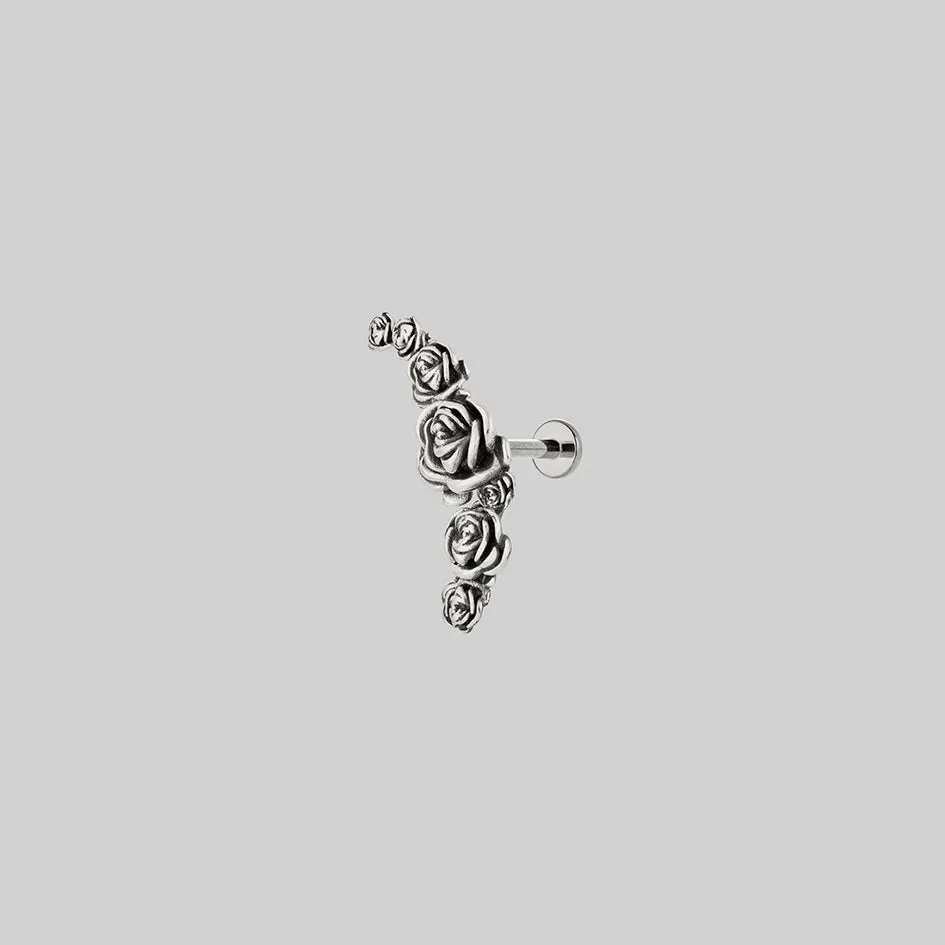 DAMASK. Rose Foliage Stud Earring - Silver