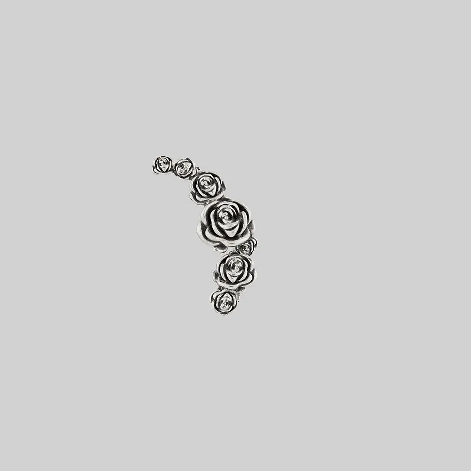 DAMASK. Rose Foliage Stud Earring - Silver