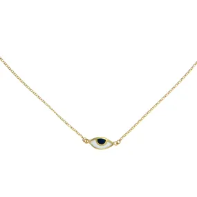 EYE SPY MINI NECKLACE - BLUE - GOLD