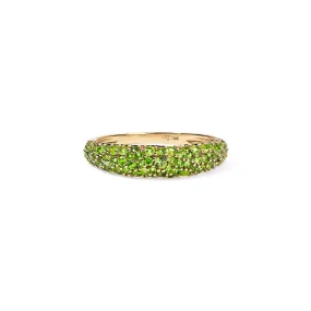 Green Tsavorite Pave Stack Ring