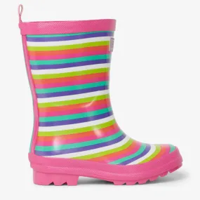 Hatley Rainbow Stripes Shiny Rain Boots