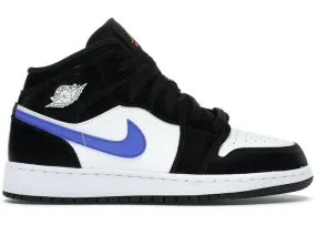 JORDAN 1 MID BLACK RACER BLUE WHITE (GS)