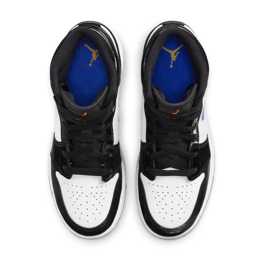 JORDAN 1 MID BLACK RACER BLUE WHITE (GS)