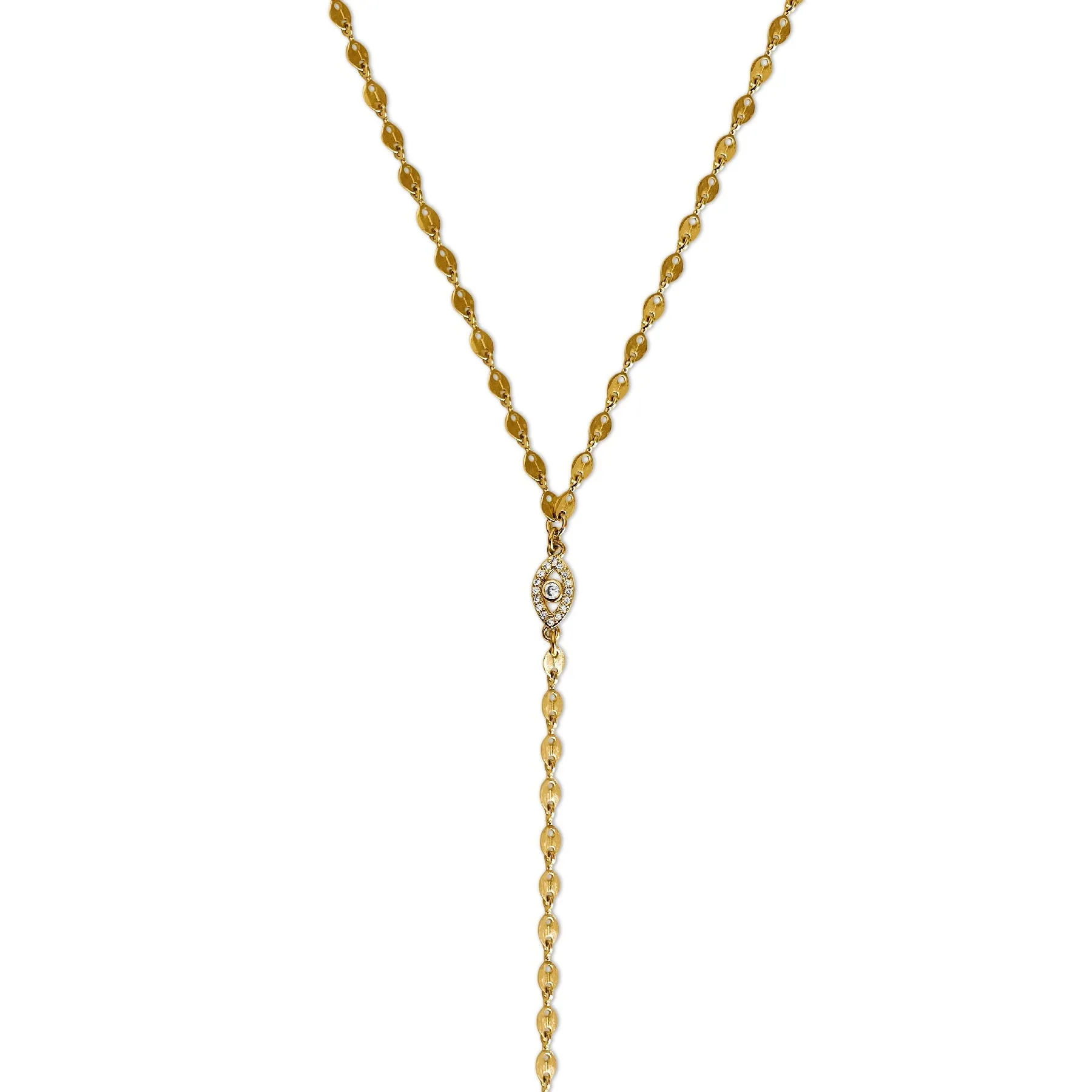 Luna Evil Eye Drop Necklace - Gold Filled