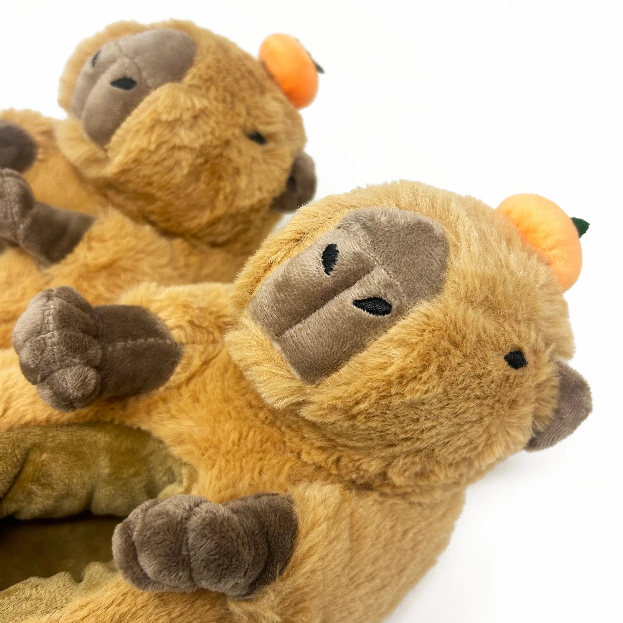 Mabel the Capybara Fuzzy Slippers