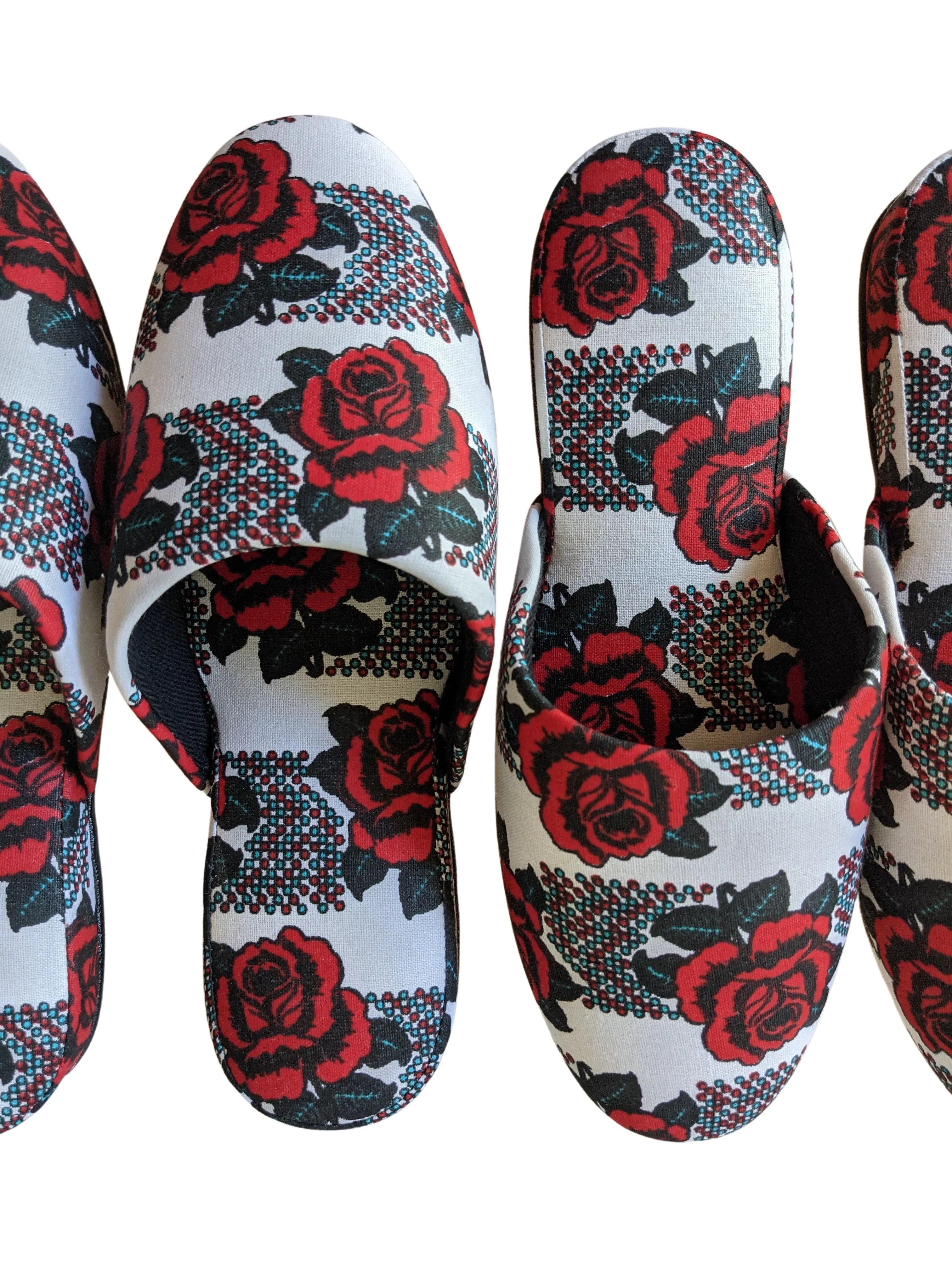 Medium Rose Print Mix Slippers [vinyl sole]  Rose M07 [Size: Medium] Rose M07