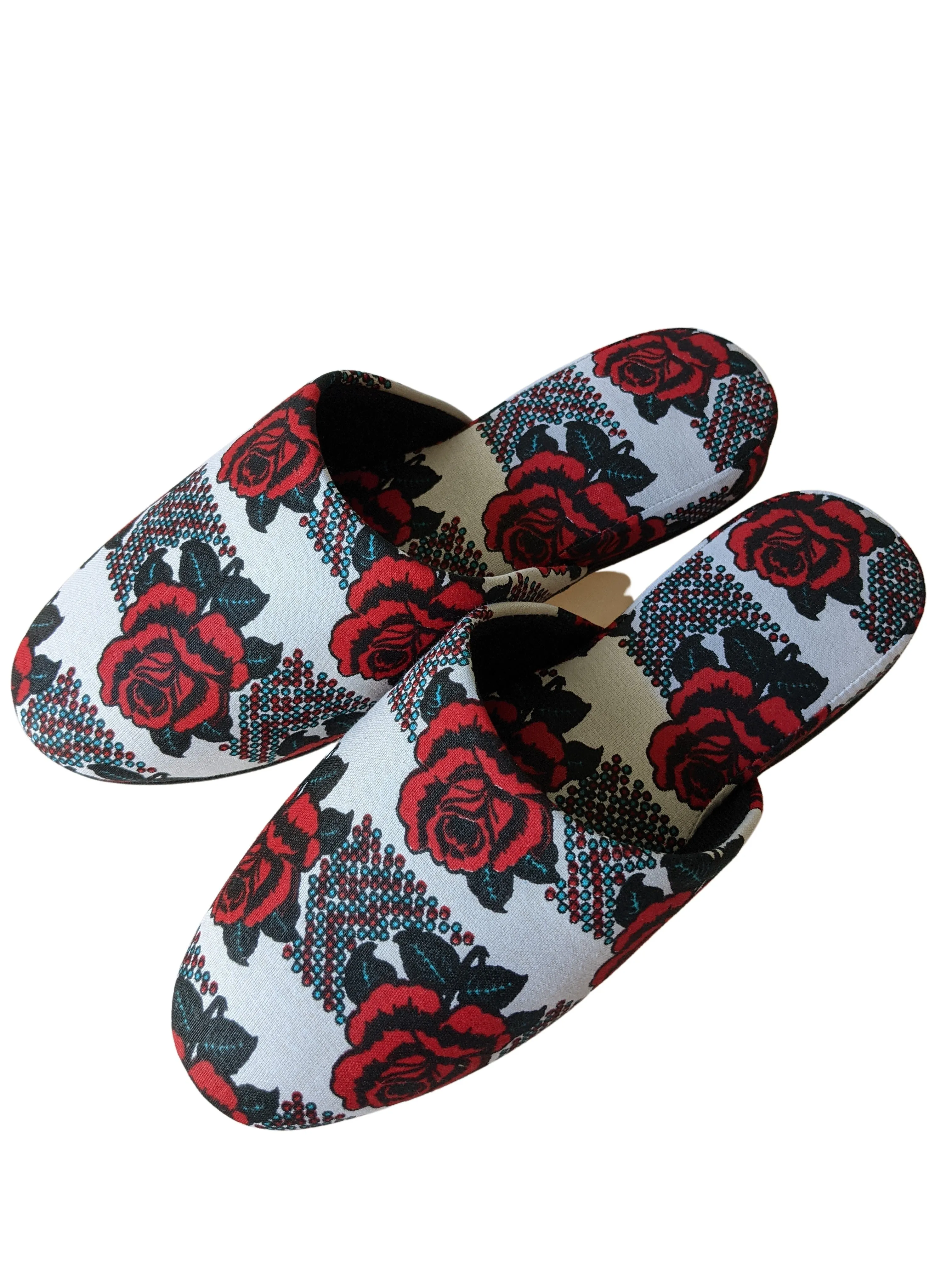 Medium Rose Print Mix Slippers [vinyl sole]  Rose M07 [Size: Medium] Rose M07