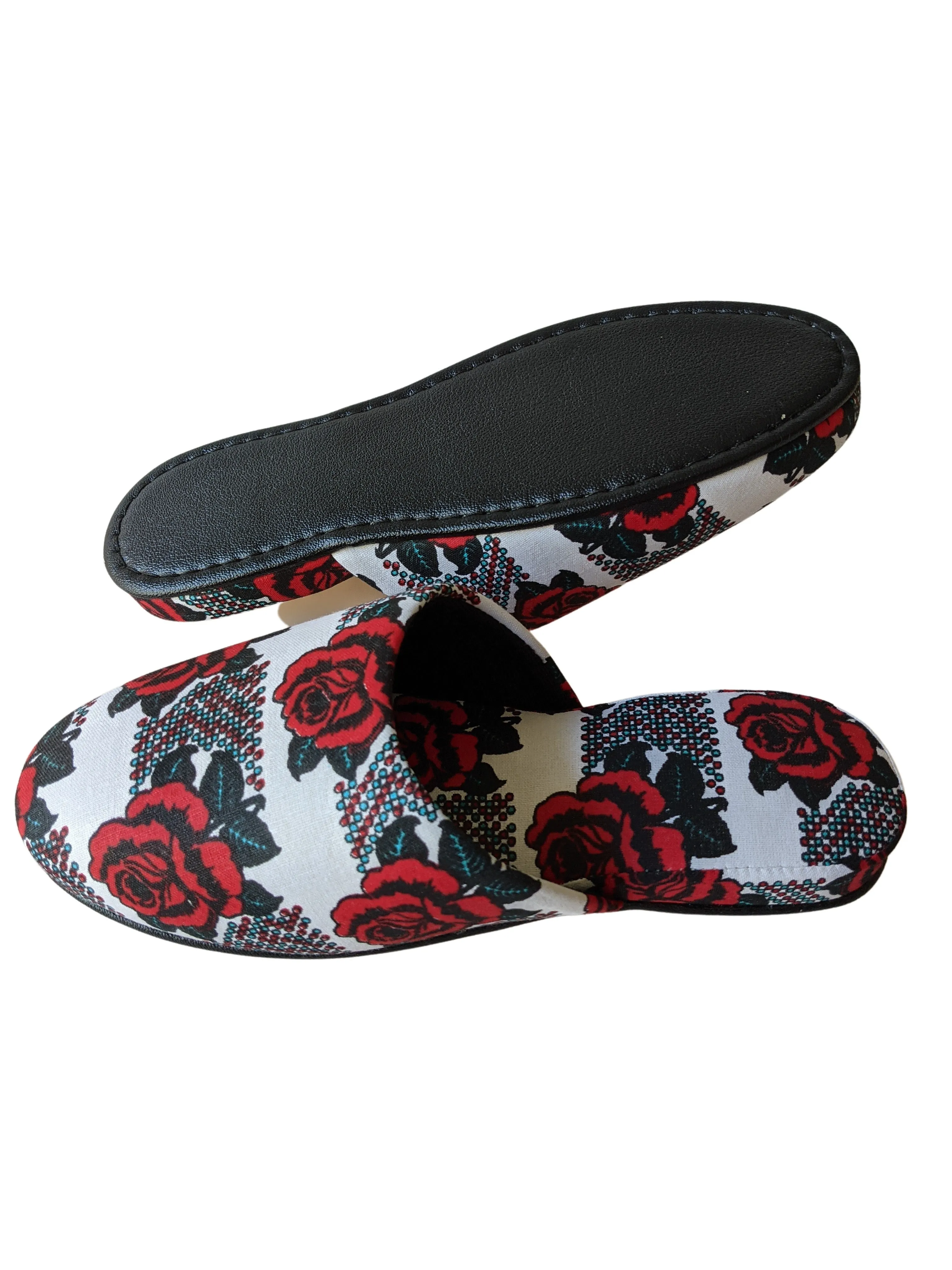 Medium Rose Print Mix Slippers [vinyl sole]  Rose M07 [Size: Medium] Rose M07