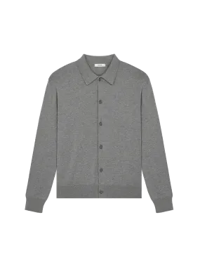 Mens DNA Knitted Collared Shirt—grey marl