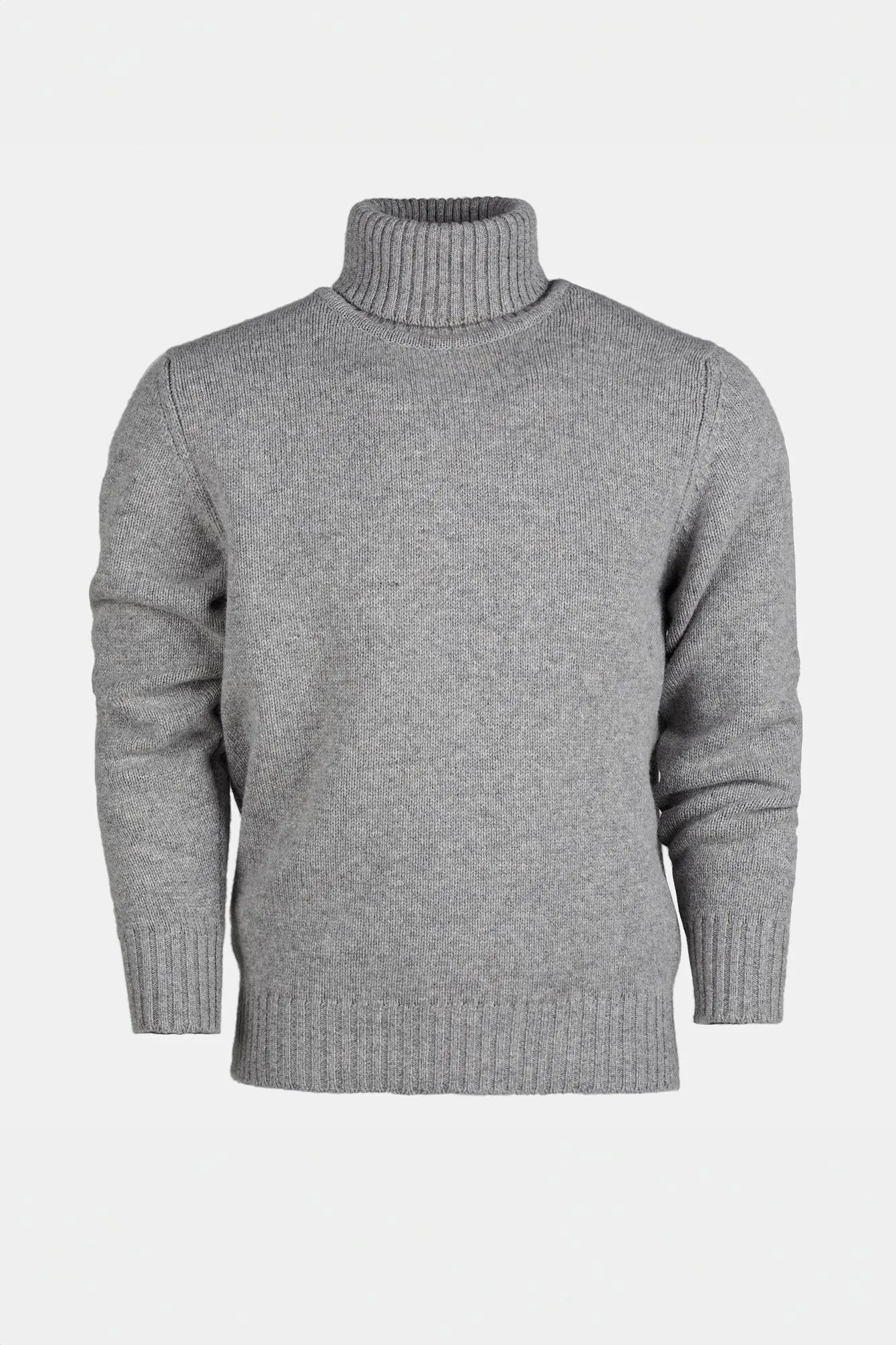 Men's Lambswool Roll Neck - Flannel Grey