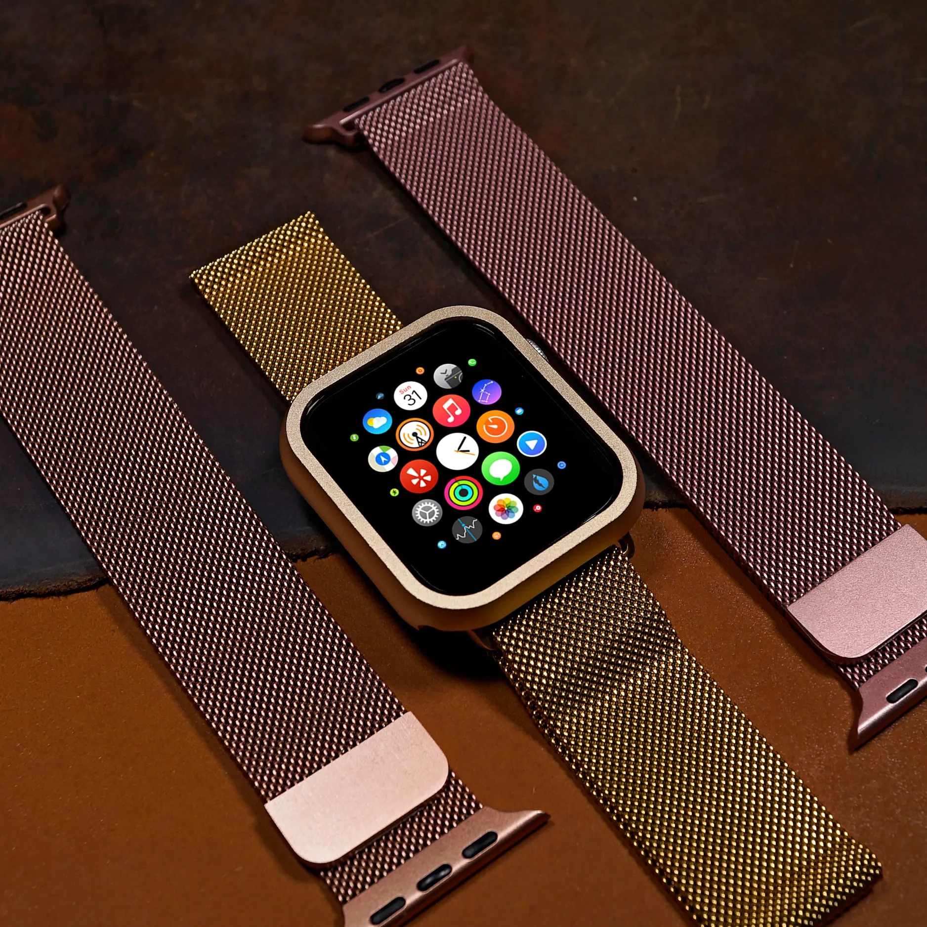 Milanese Mesh Strap in Rose Gold (Apple Watch)