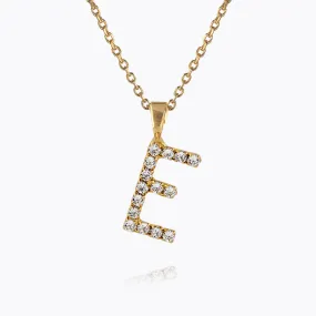 Mini Letter Necklace E / Crystal