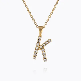 Mini Letter Necklace K / Crystal