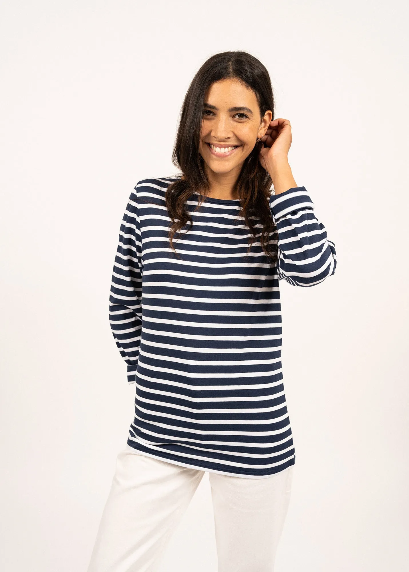 MINQUIERS MODERN - Authentic Breton Stripe Shirt | Soft Cotton | Men Fit (NAVY / WHITE)