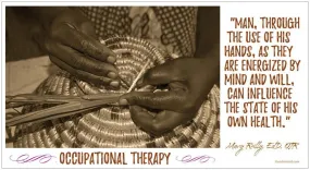 OT poster card/"Man through the use of his hands" Mary Reilly quote