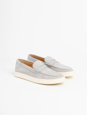 Sand Suede Loafer Sneakers With Natural Rubber Sole