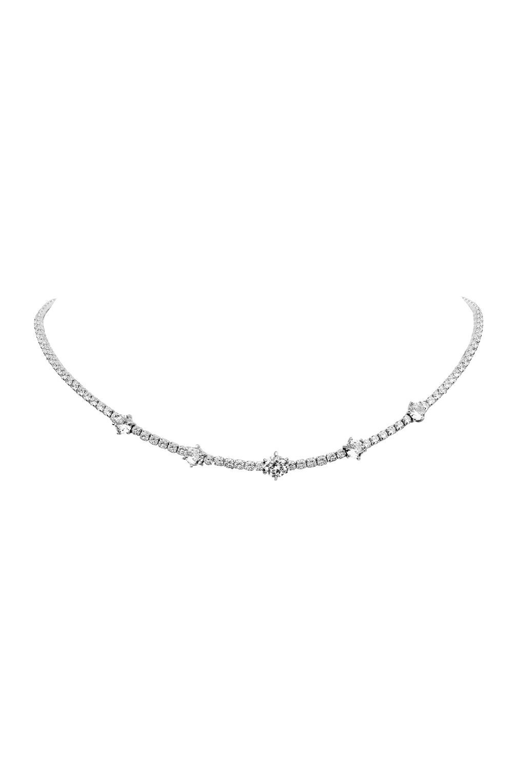 Sparkle Tennis Necklace Silver