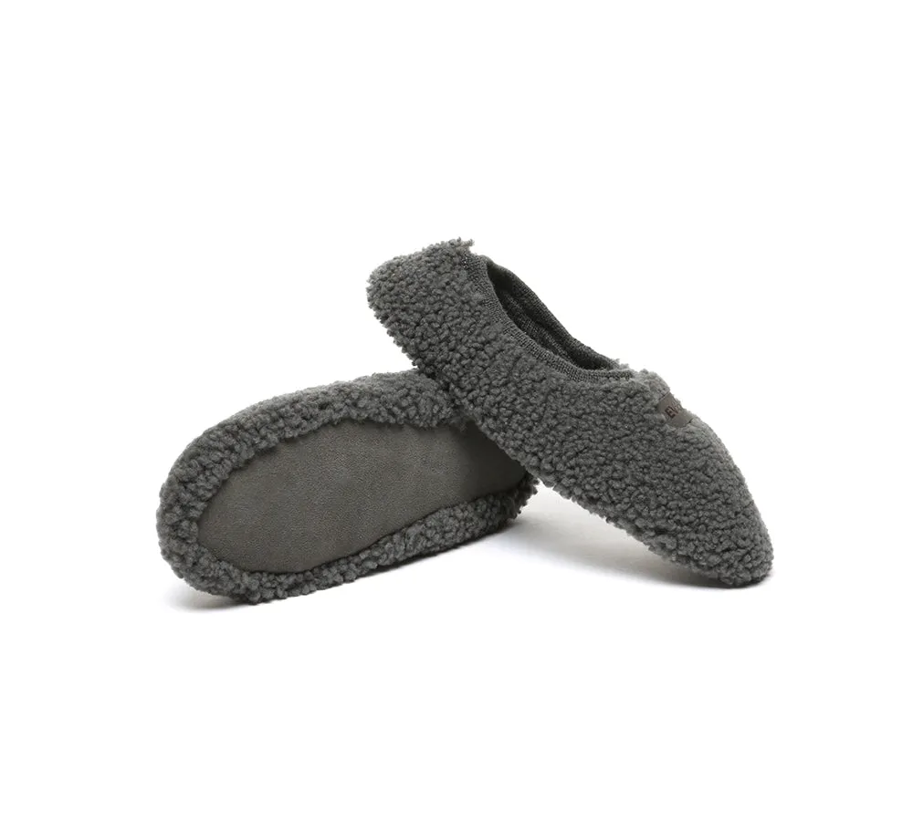 UGG Slippers Women Curly Sheepskin Wool Elastic Ballet Flats Lucina