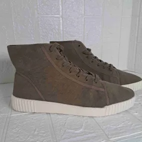 VINCE Olive Green Lace-Up High-Top Canvas Sneakers