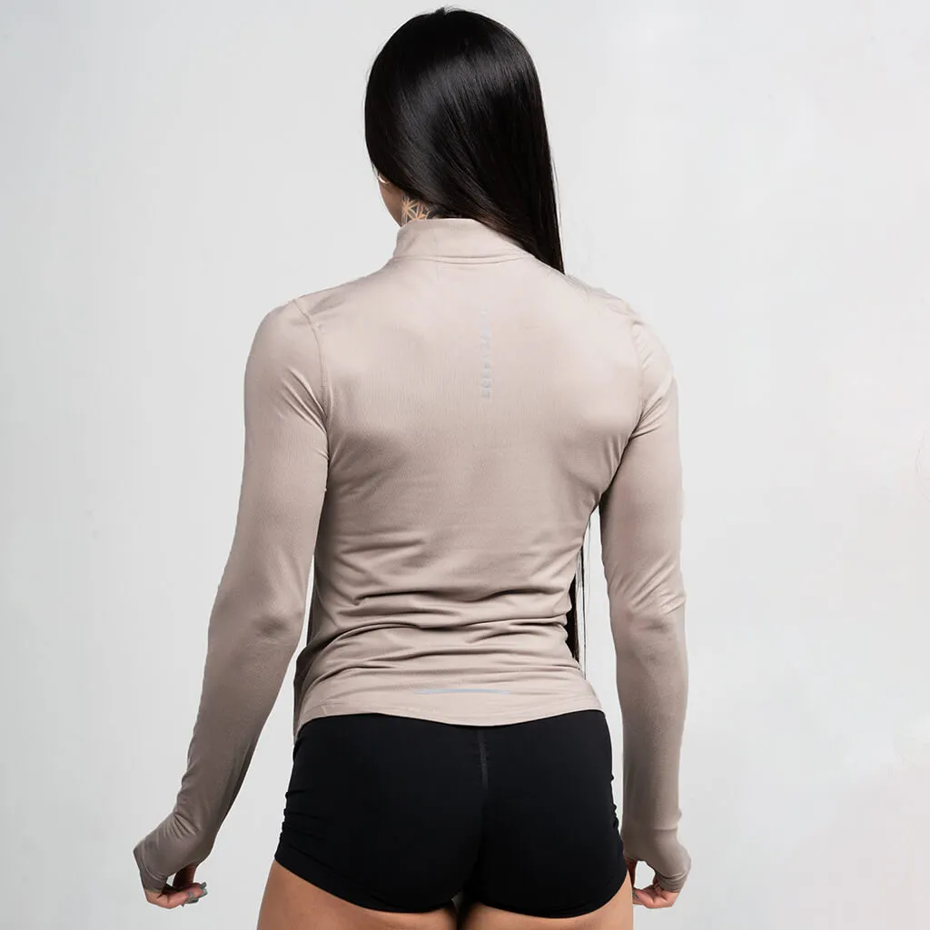 Women's Performance Quarter Zip - Taupe